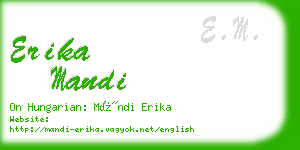 erika mandi business card